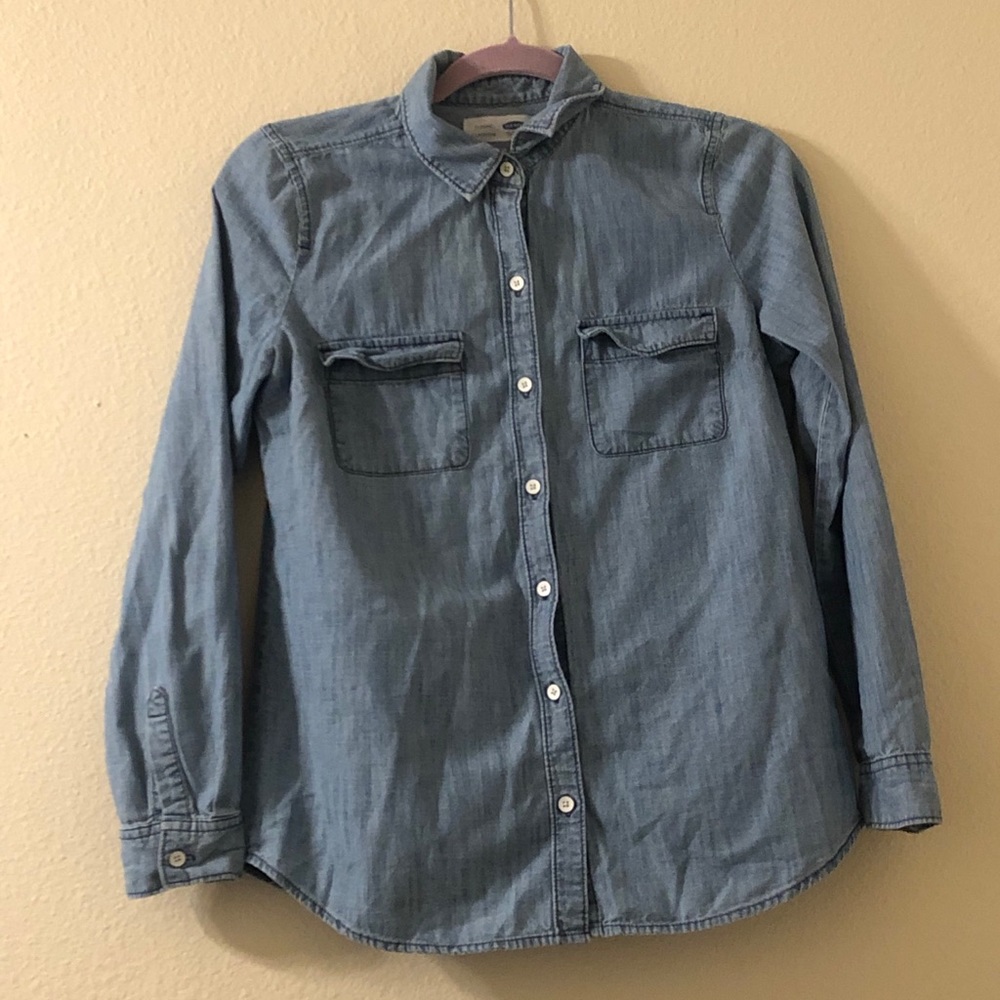 Old Navy- Jean Blue Button Down Long Sleeve - XS